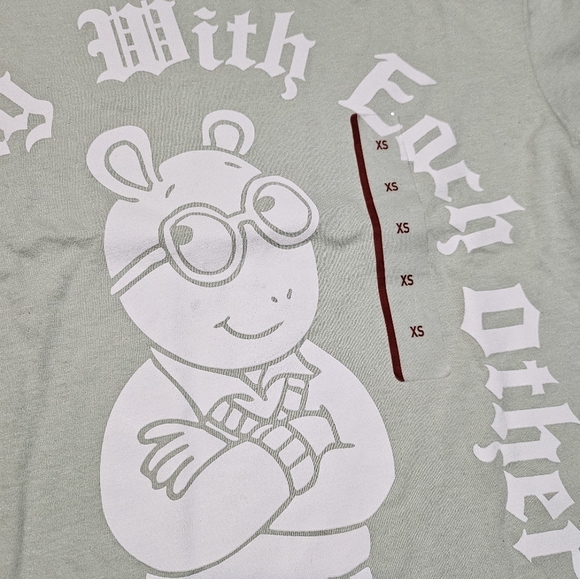 Arthur " Get along with each other " Graphic tee Light Green Size XS - Picture 5 of 9
